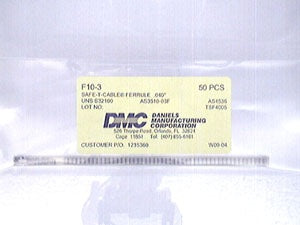 DMC F10-3PKG - .040 Safe-T-Cable Ferrules Cartridge of 50