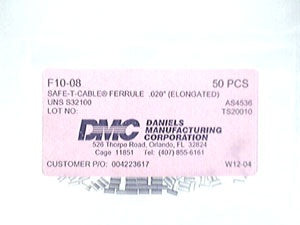 DMC F10-08PKG - .022 Safe-T-Cable Elongated Ferrules Cartridge of 5...