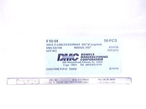 DMC F10-04PKG - .032 Safe-T-Cable Elongated Ferrules Cartridge of 5...